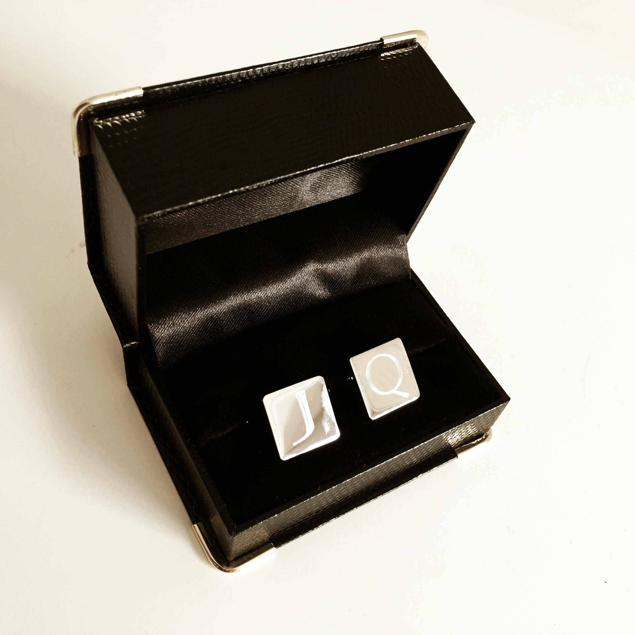 Personalised Engraved Square Silver Cufflinks Ties n' Cuffs